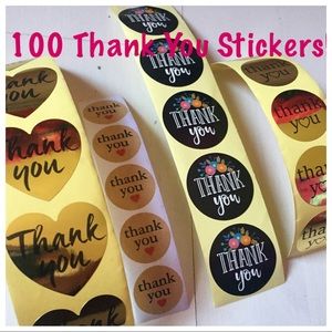 100 Thank You Stickers